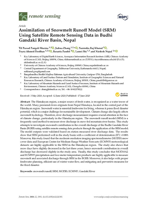 Snowmelt Runoff Model in Budhi Gandaki River Basin